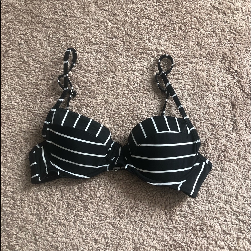 Striped bathing suit top
